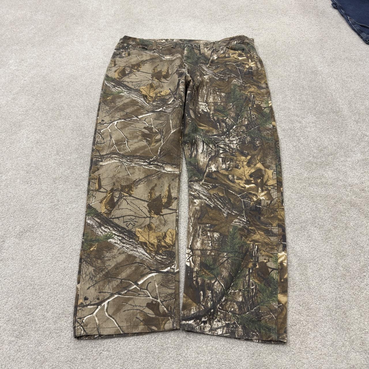 Wrangler pro gear realtree jeans camo pants Y2K khaki camouflage pattern hunting utility trousers