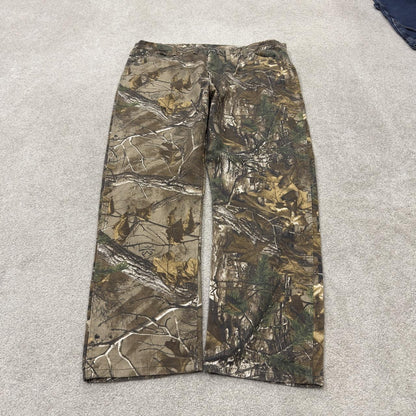 Wrangler pro gear realtree jeans camo pants Y2K khaki camouflage pattern hunting utility trousers