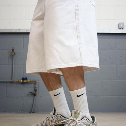 Y2k baggy Enyce shorts skater style white Loose wide leg summer festival shorts