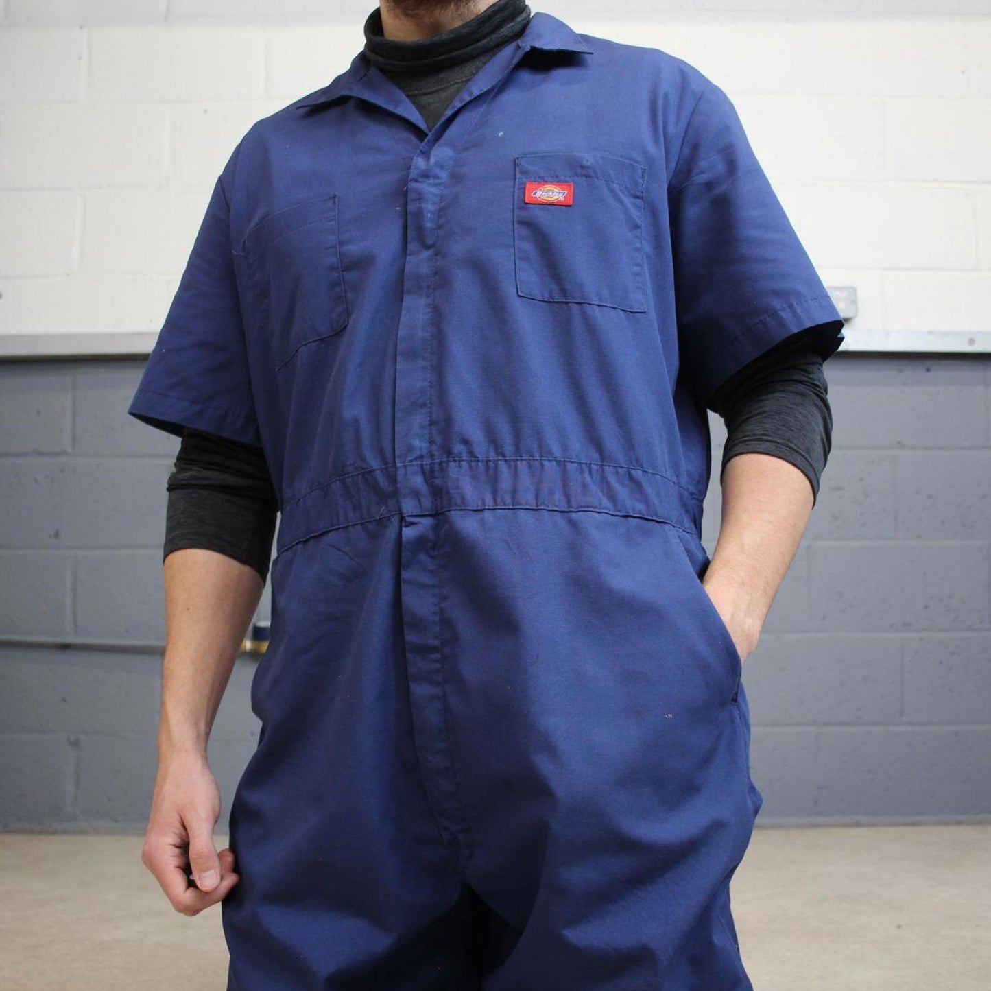 Dickies boilersuit workwear coveralls navy Short sleeve work jumpsuit mechanic overalls