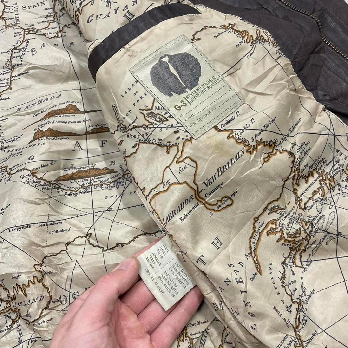 Vintage G3 leather flight aviator bomber jacket brown G-III boxy genuine leather coat