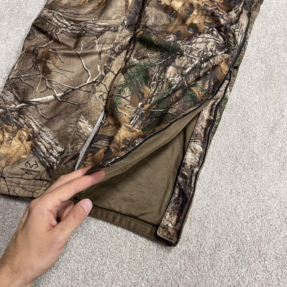 Cabela’s Realtree camo cargo pants XXL brown insulated utility hunting trousers