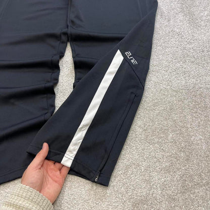 Black baggy Nike trackies Medium y2k style Dri-Fit joggers print Swoosh logo track pants