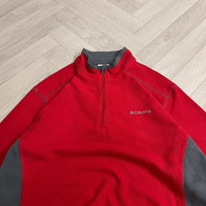 Columbia y2k 1/4 zip fleece red mens large pullover autumnal tech fleece