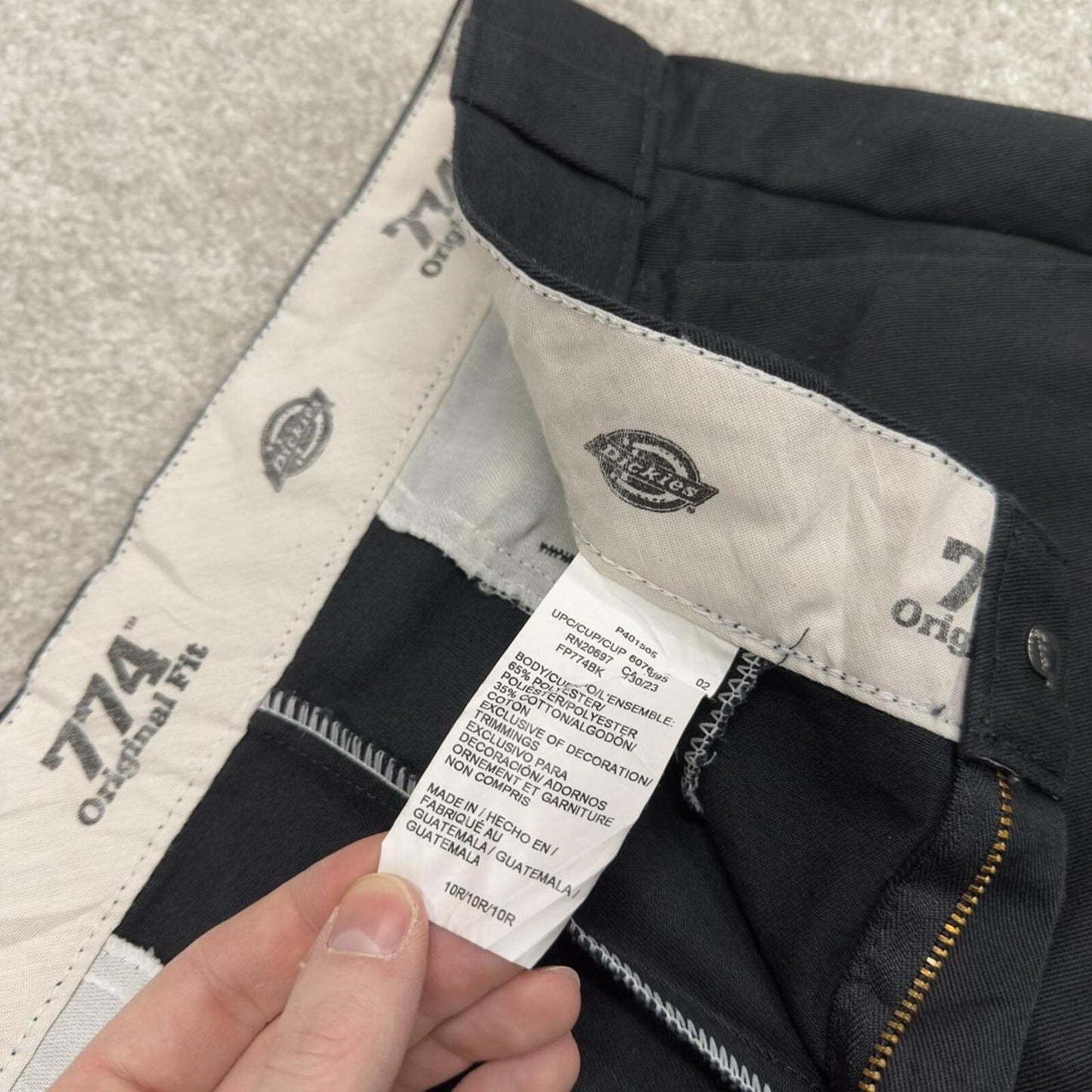 Y2K Dickies 774 skater work pants size 10 black skate trousers