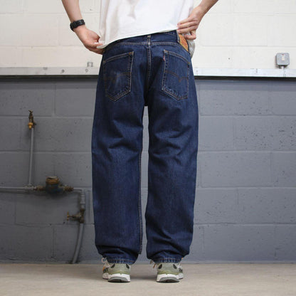 Blue Levis 505 jeans W38L30 blue loose straight leg y2k style pants red tab logo