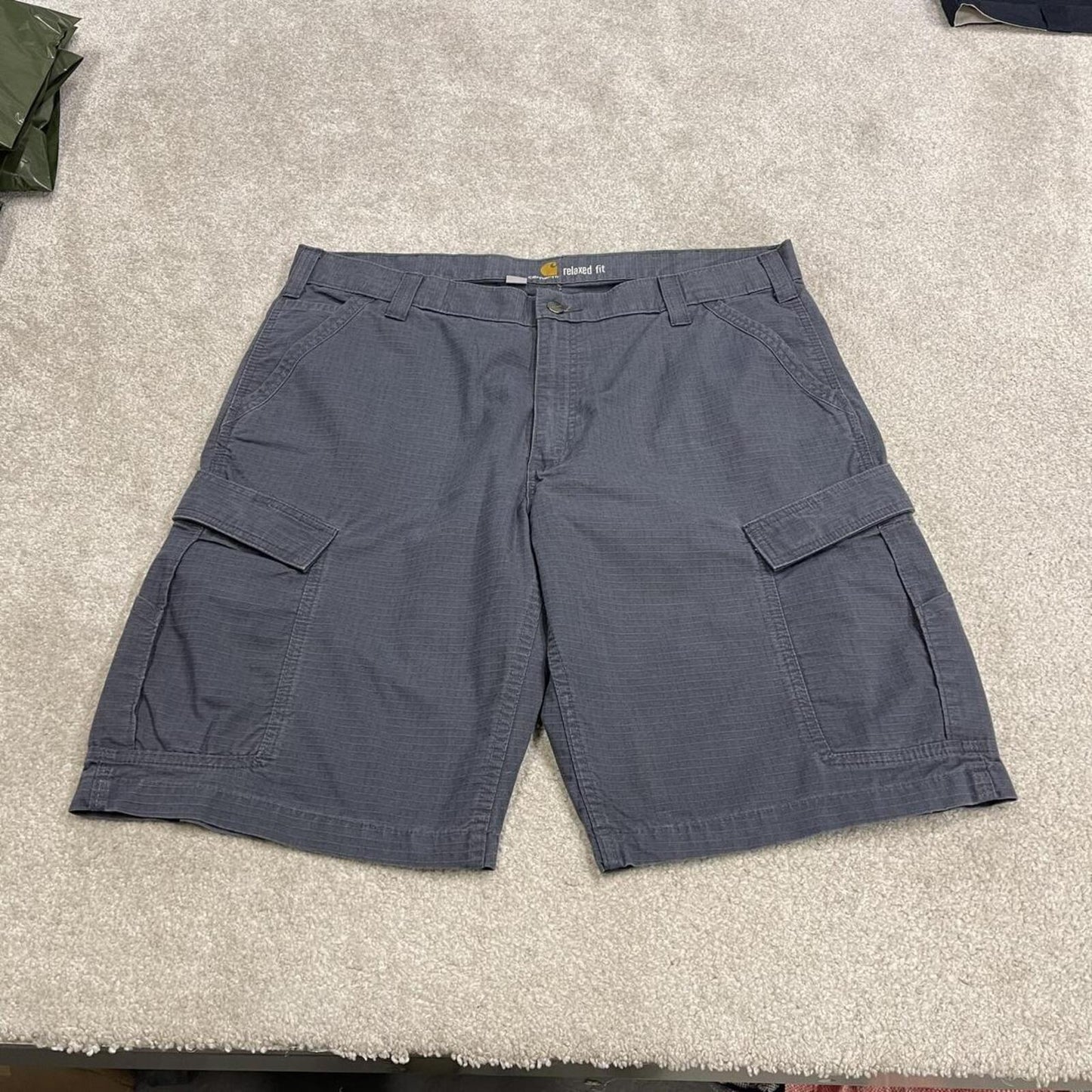 Carhartt cargo shorts carpenter y2k grey navy Thick canvas skater style workwear cargos