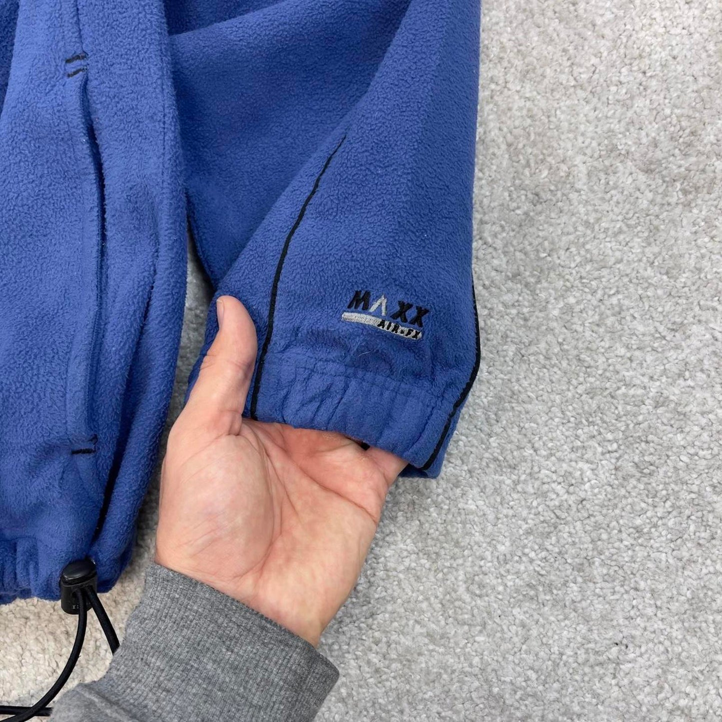 Blue Izod technical fleece XL y2k style 1/4 zip up autumn adjustable waist embroidered outdoors