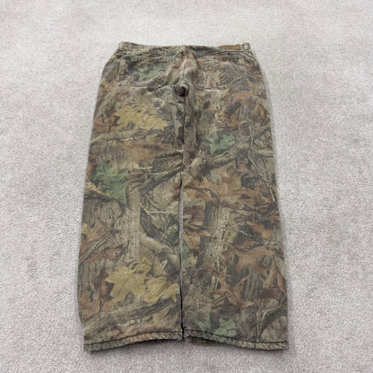 Wrangler realtree camo fleece lined jeans Y2K khaki camouflage pattern hunting utility trousers