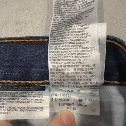 Levi's 505 jeans casual streetwear W36L30 blue straight leg y2k style denim pants red tab logo