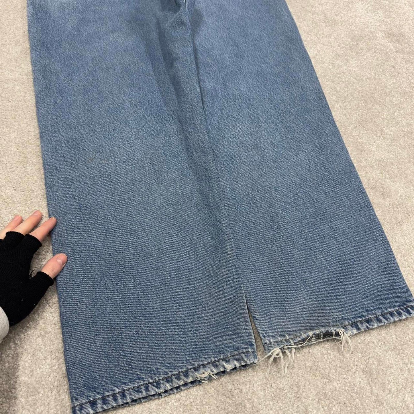 Vintage baggy Y2K Carhartt denim jeans blue Loose flannel lined skate style workwear pants