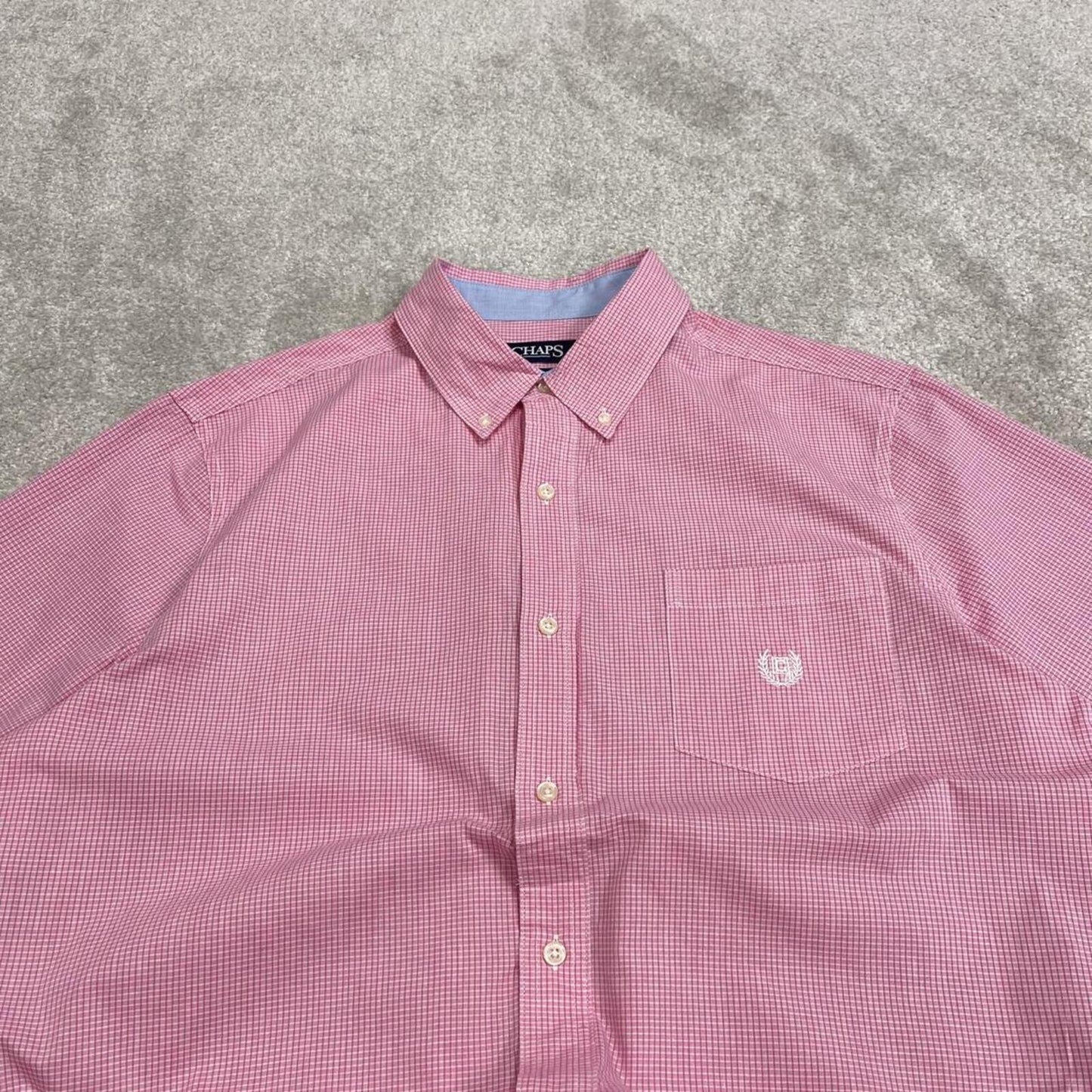 CHAPS checkered short sleeve shirt pink Surf style check shirt summer festival