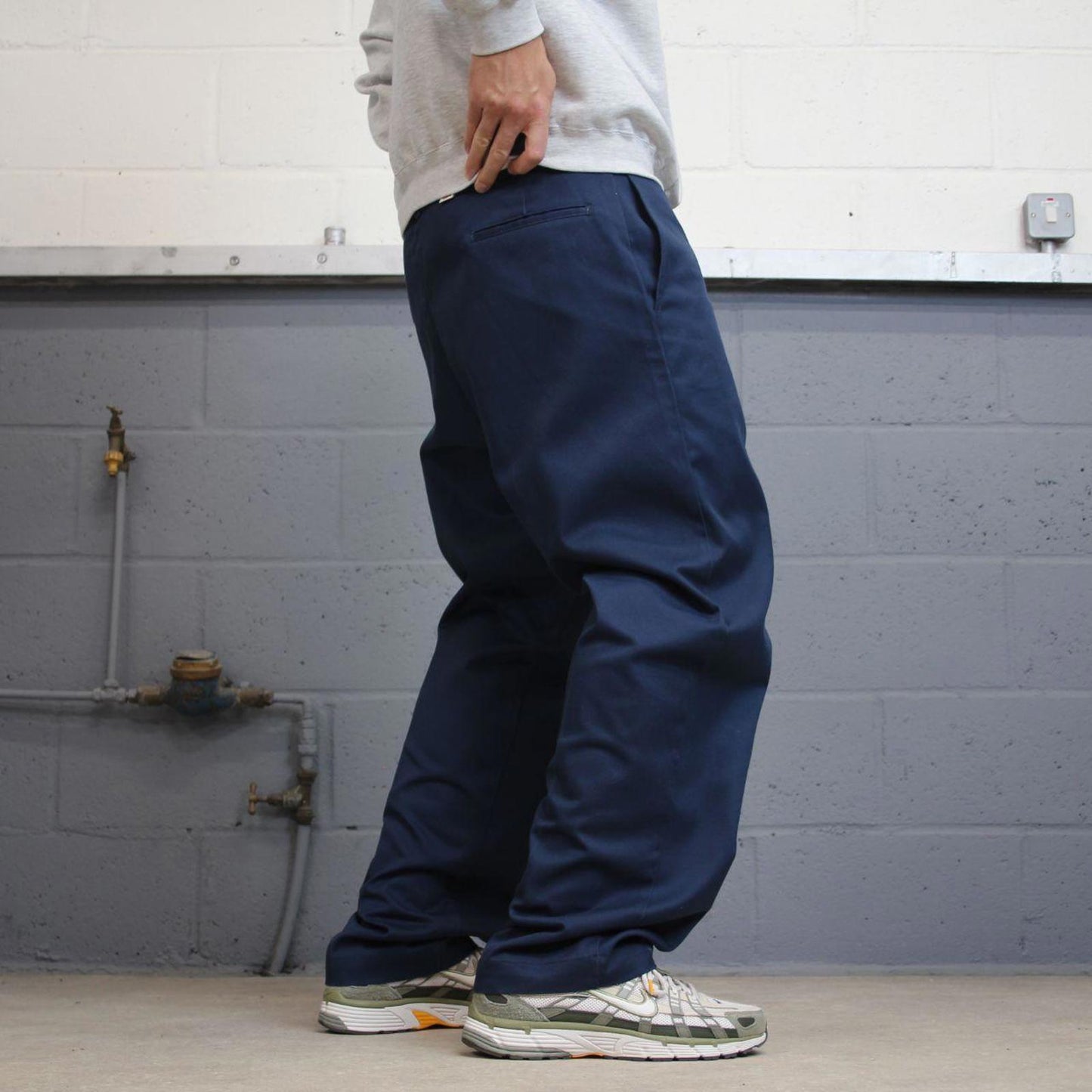 Navy Dickies Pants W40L31 loose twill chino style skater pants