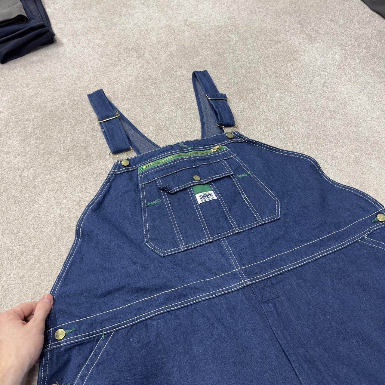 Vintage baggy denim Dungarees loose y2k blue Liberty workwear bib & brace overalls utility