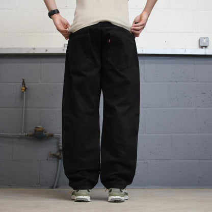Black Levi's 505 jeans W40L29 thick denim 90s style skater pants 5 pocket red tab logo