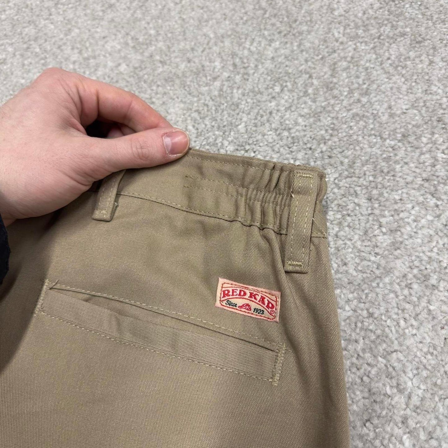 Y2k baggy chino work pants beige Loose skate style trousers Red Kap workwear