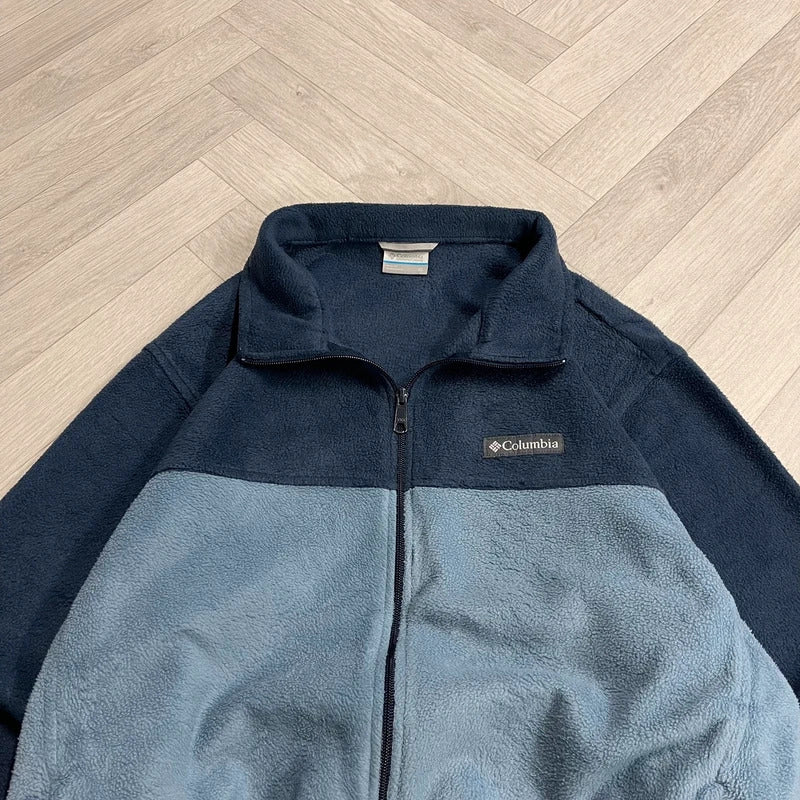 Columbia y2k technical fleece blue men’s XL full zip up autumn adjustable waist