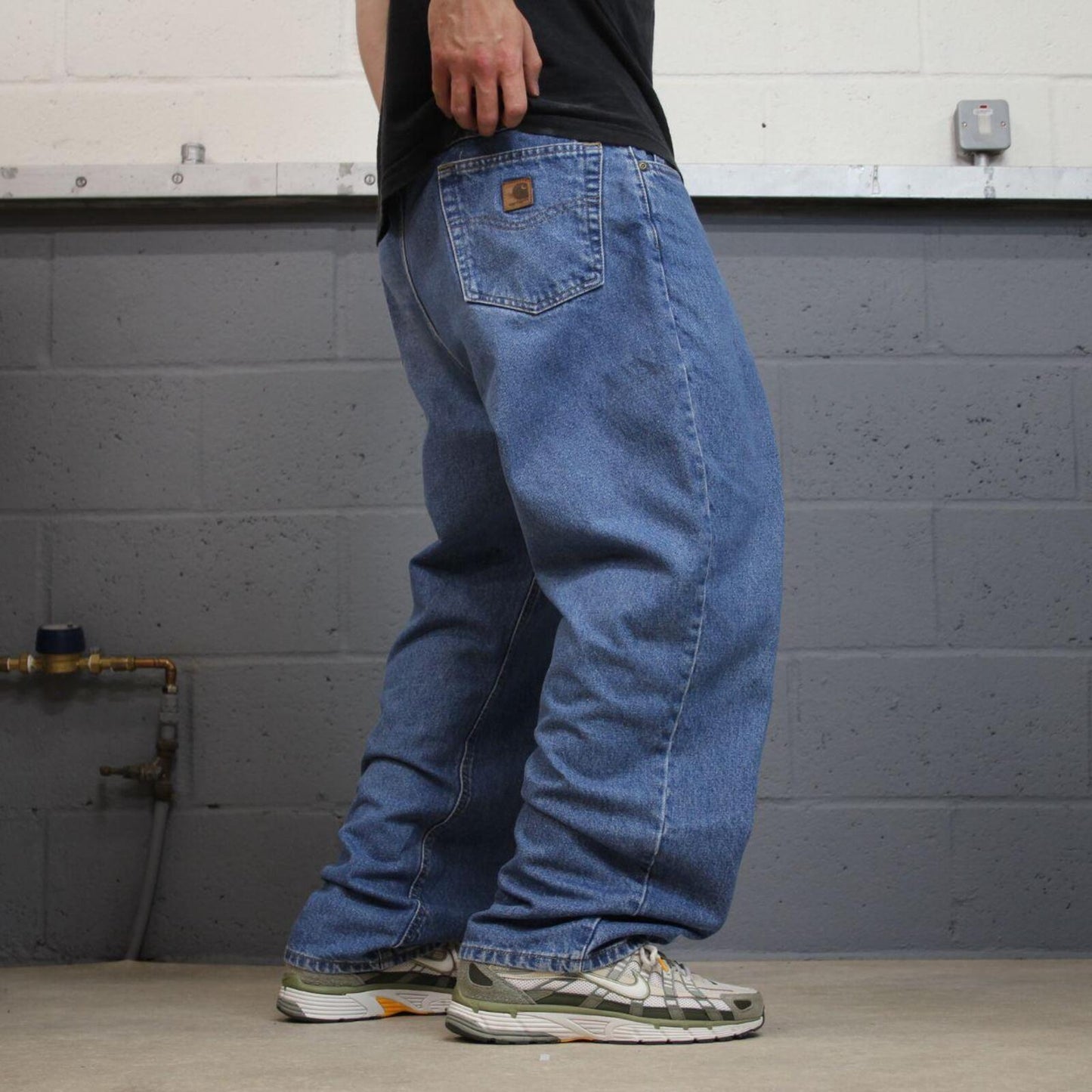 Carhartt jeans loose work pants blue 100% cotton denim skate style workwear pants