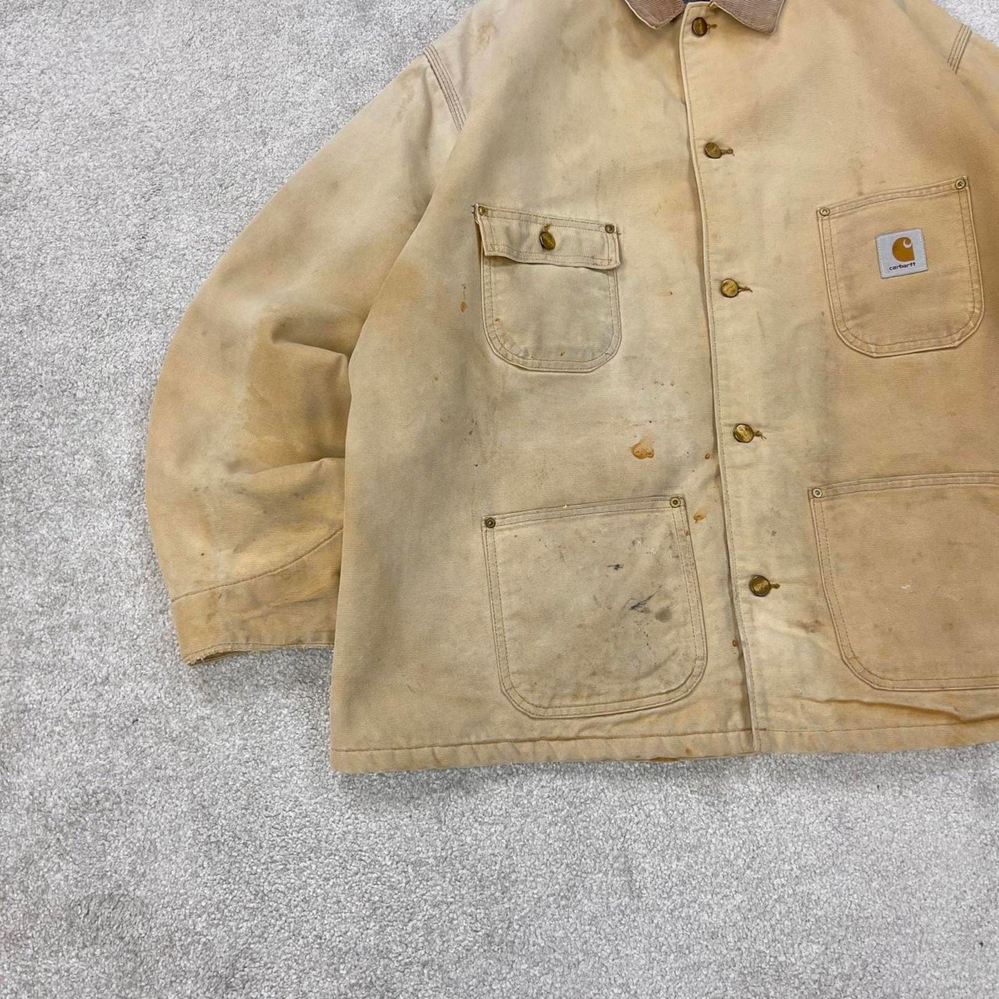 Vintage Carhartt Michigan jacket XXL tan chore canvas worker coat