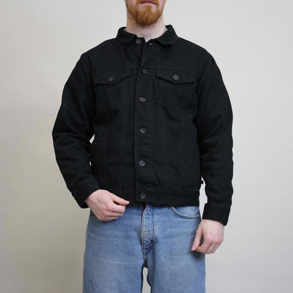 Black Southpole Jacket Medium denim trucker jacket skeleton rib cage