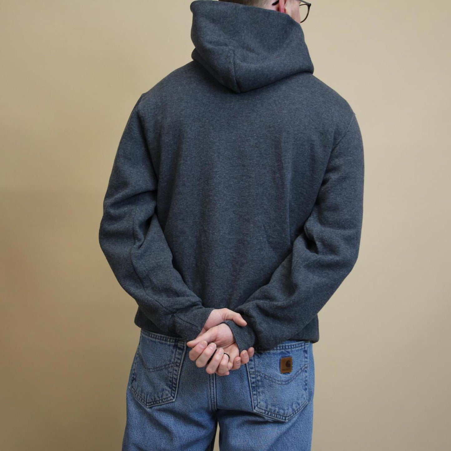 Grey vintage Russell hoodie M
