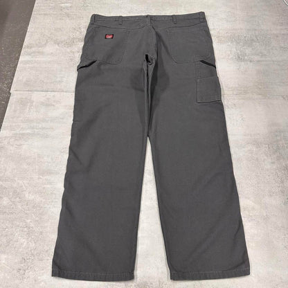Grey Wrangler carpenter jeans W40 L30 Grey baggy skater cargo trousers patch logo