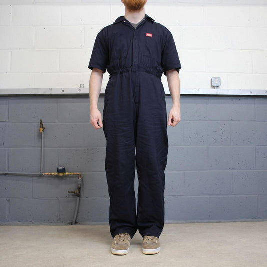 Y2k Dickies boilersuit workwear coveralls navy Short sleeve work jumpsuit overalls