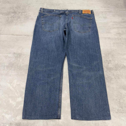 Blue Levis 505 jeans W40L26 blue straight leg y2k style pants red tab logo