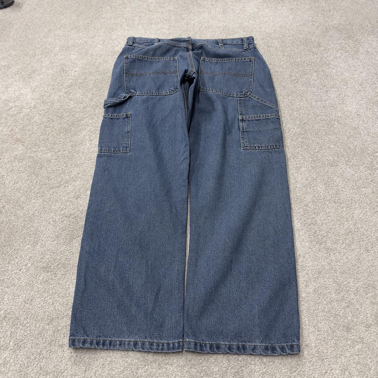 Y2K baggy carpenter jeans W34L30 blue denim Full blue loose straight leg utility workwear