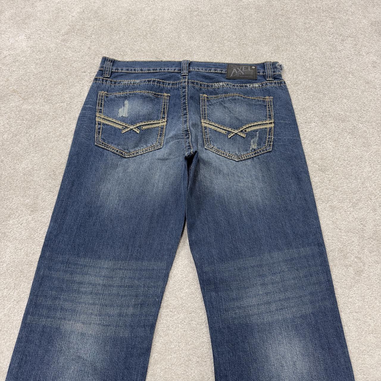 Y2K embroidered jeans 2000s style blue denim Relaxed straight leg TK Axel skater style pants
