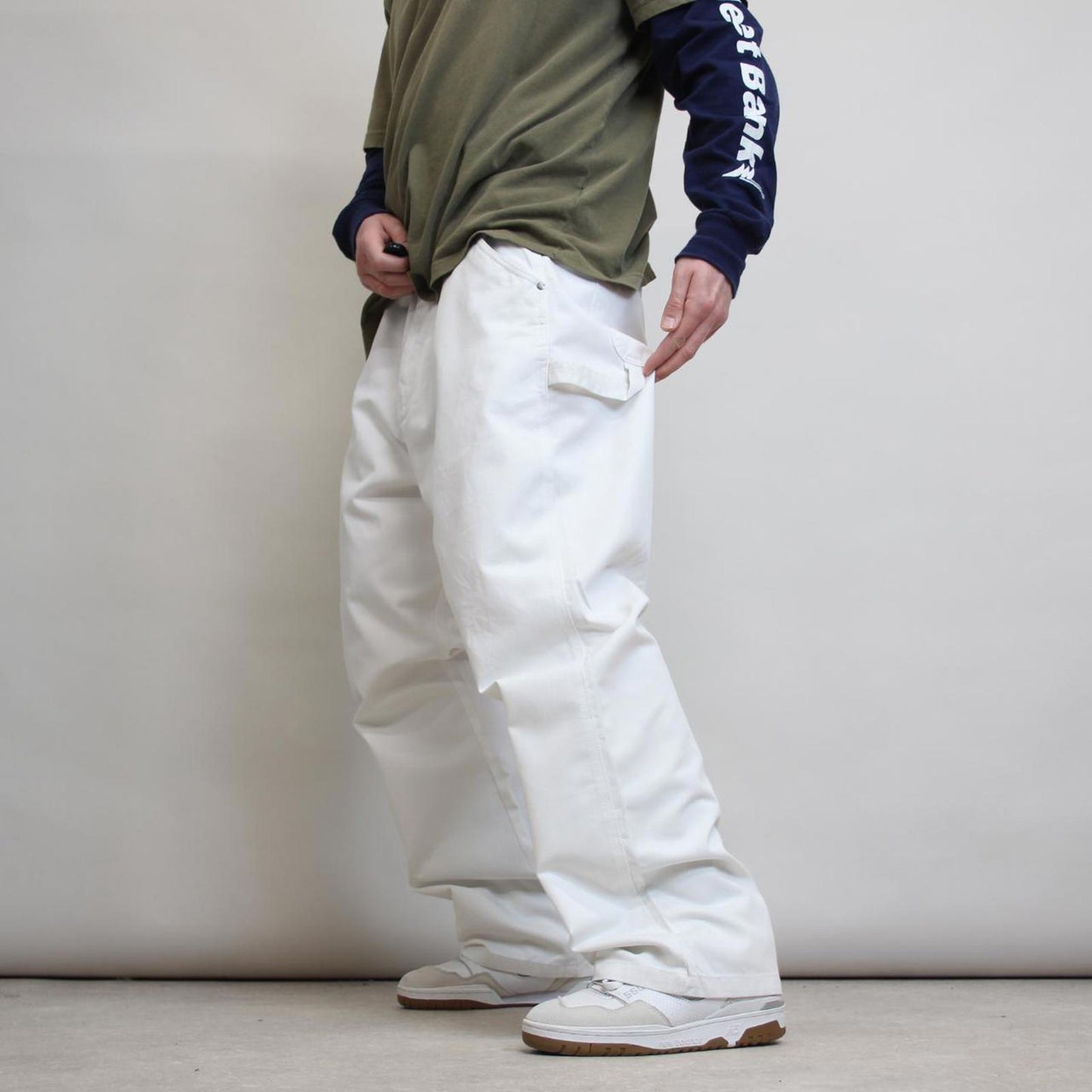 Craftsman carpenter trousers W42L32 white baggy 90s skate style painters cargo pants