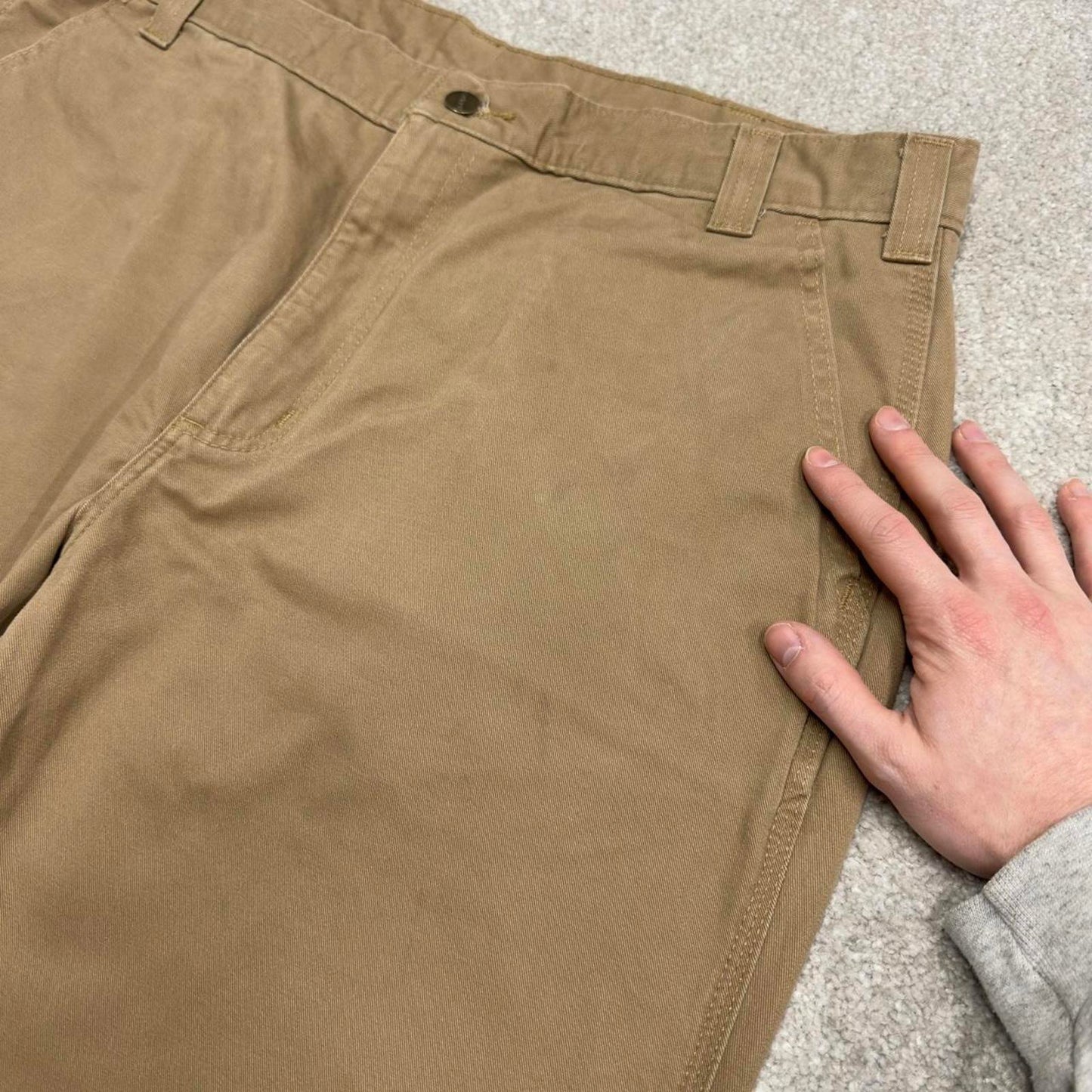 Y2K Carhartt carpenter pants khaki Loose skate style workwear cargo pants