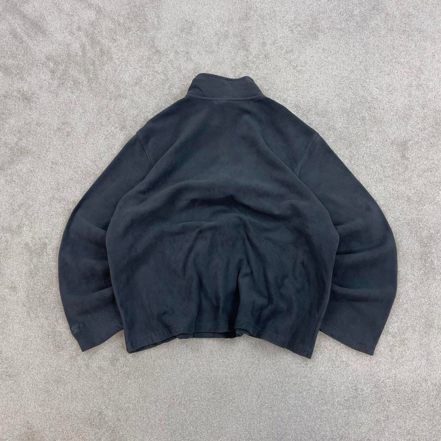 Y2K Starter technical fleece XL grey full zip embroidered logo pockets autumn