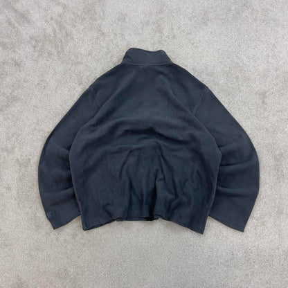 Y2K Starter technical fleece XL grey full zip embroidered logo pockets autumn