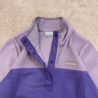 Purple Womens Columbia technical snap t fleece Small y2k style autumn