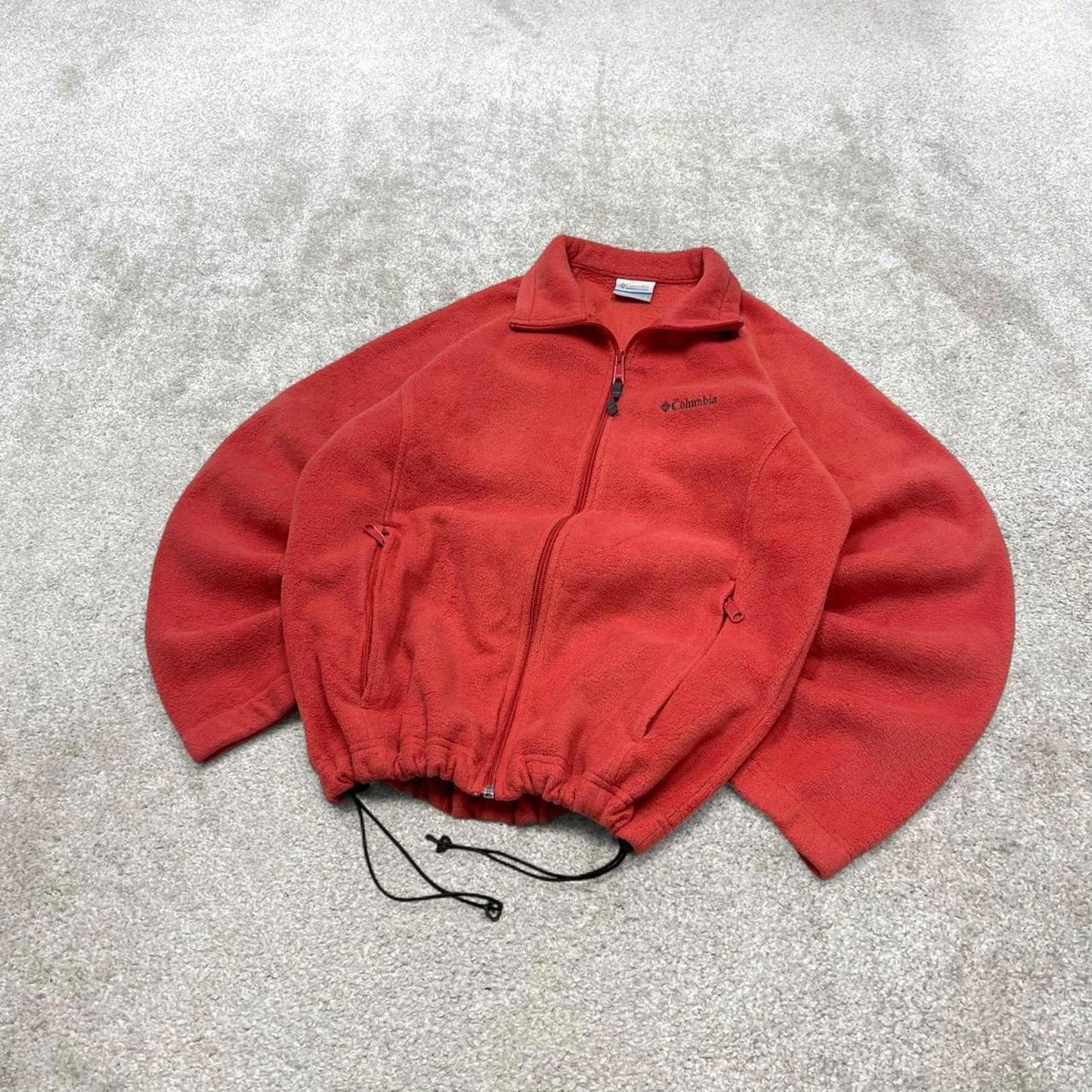 Coral Columbia technical fleece Large women's y2k style full zip up autumn adjustable waist