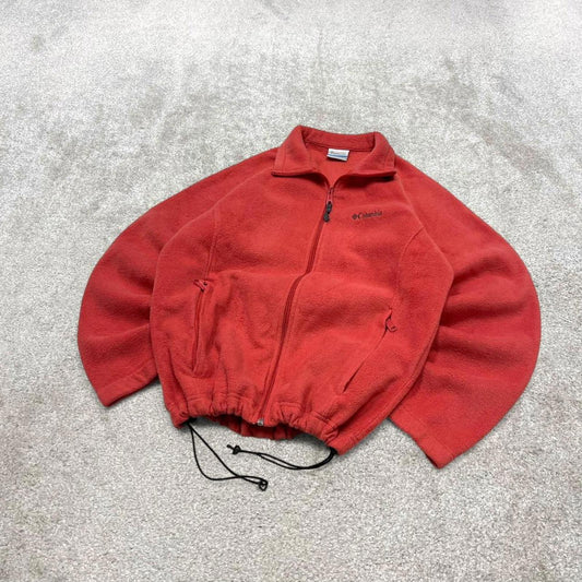 Coral Columbia technical fleece Large women's y2k style full zip up autumn adjustable waist
