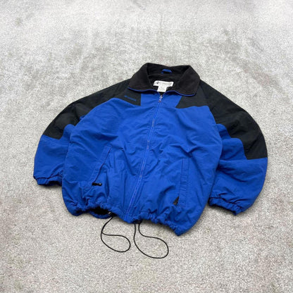 00s Columbia technical windbreaker jacket L blue men's y2k style fleece lined adjustable autumn