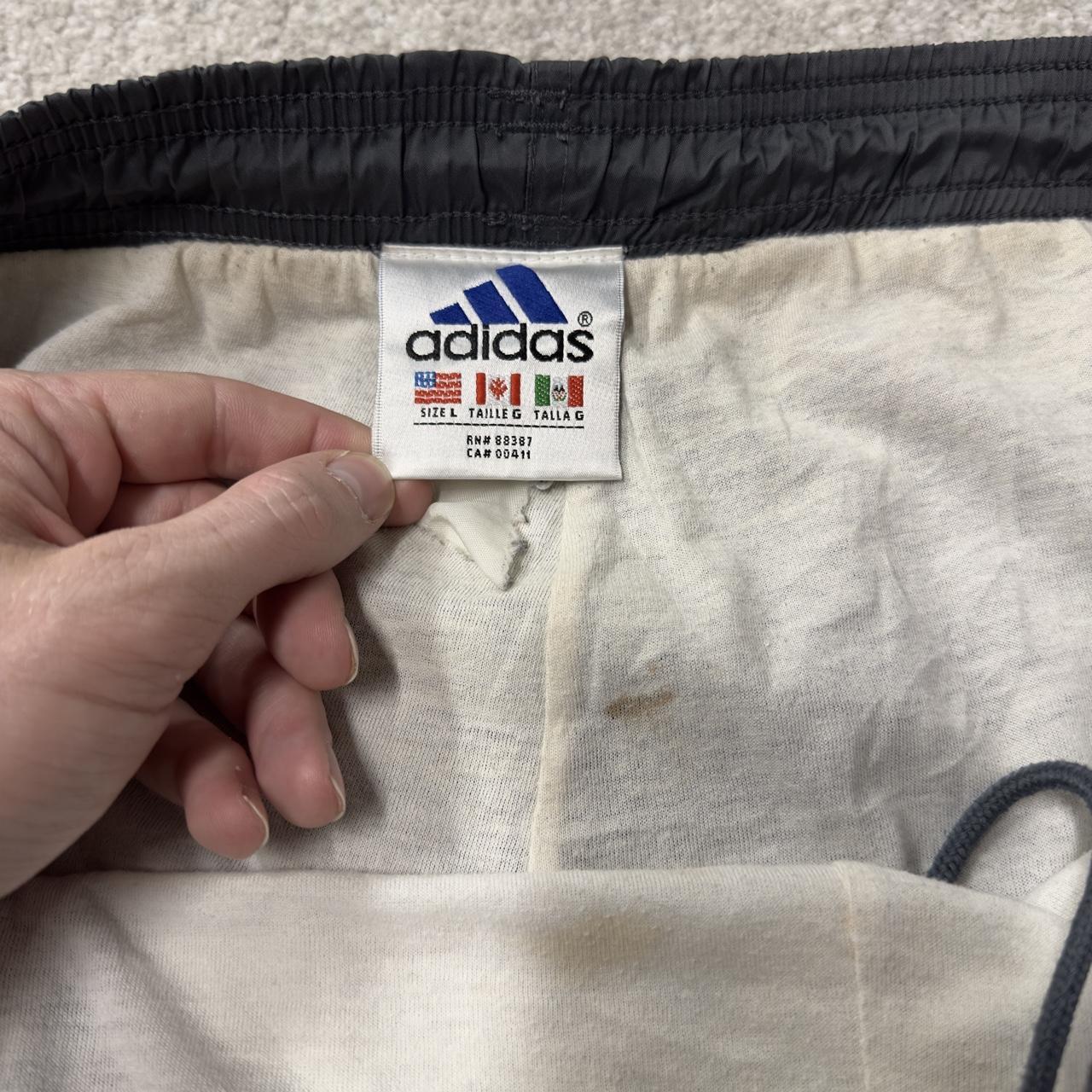 Y2K Adidas tracksuit bottoms grey Large floaty leg Embroidered side stripe track pants