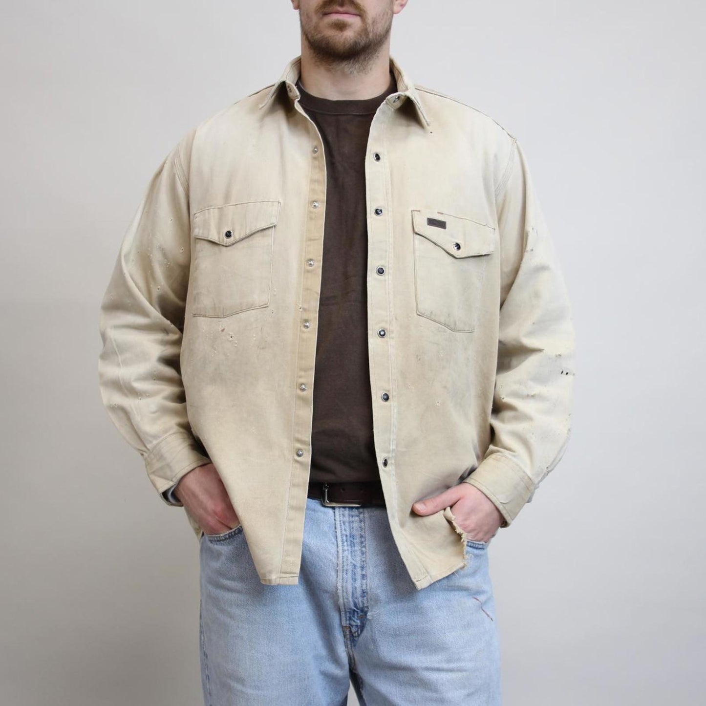 Distressed Carhartt work over shirt L