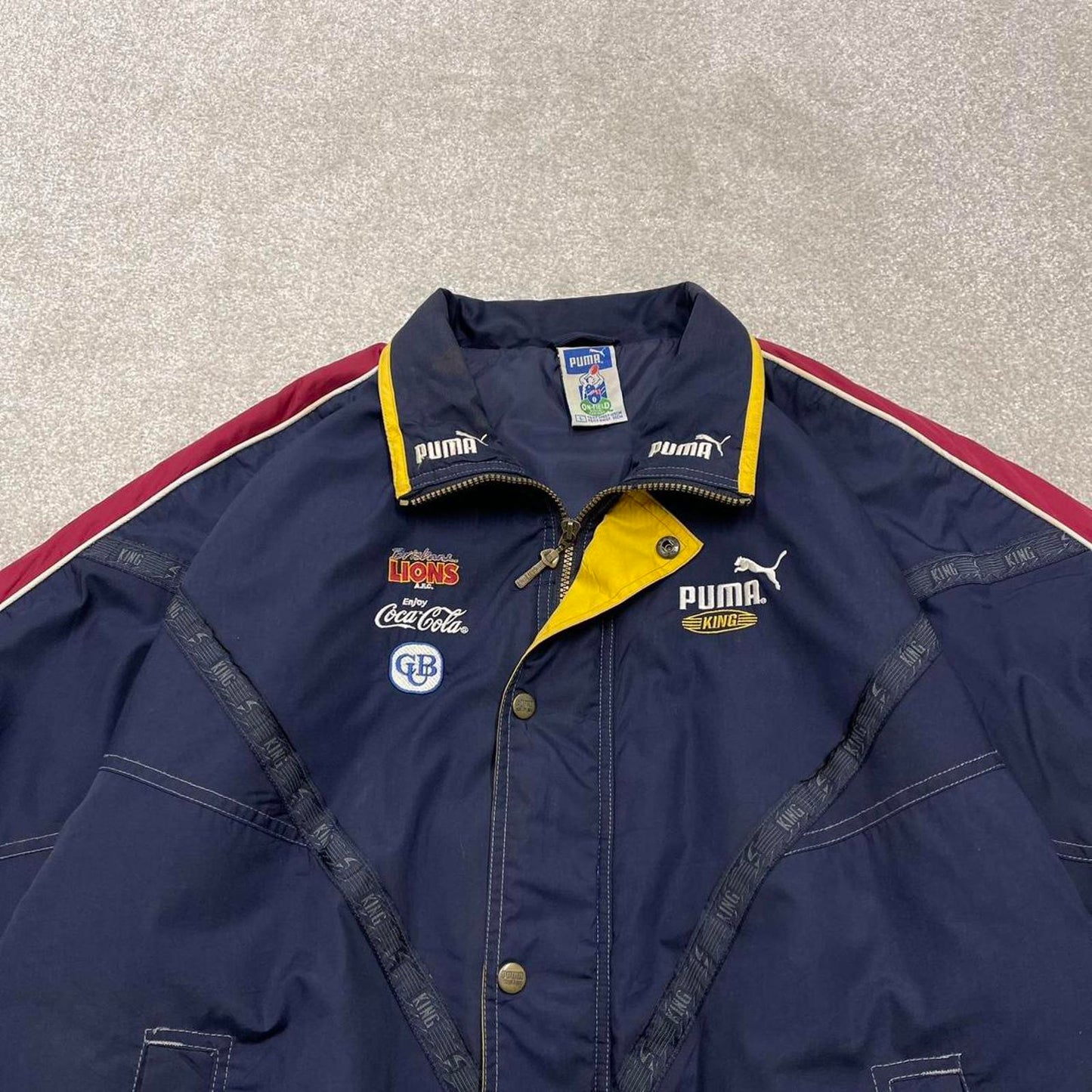 Vintage Puma King technical jacket L men's y2k 00s style bomber embroidered detail