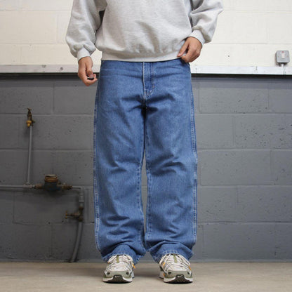 90s Dickies jeans casual workwear W38L30 loose blue 90s skate style thick denim pants streetwear