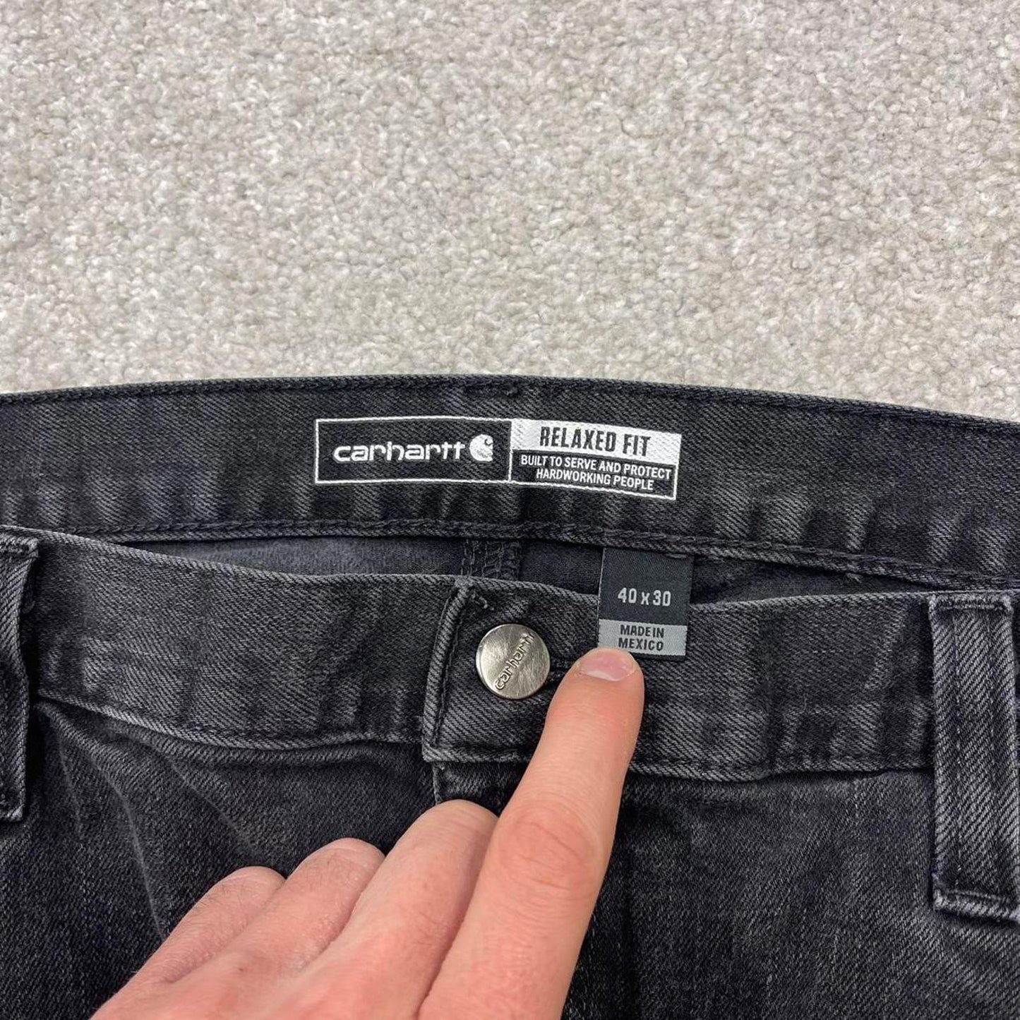 Y2K Carhartt jeans relaxed fit black Relaxed fit denim skate style work pants