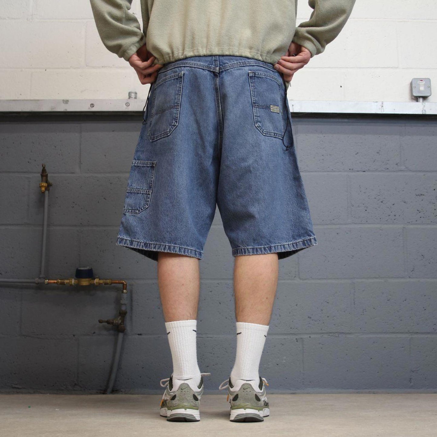Y2k baggy Wrangler carpenter shorts skater style blue Denim wide leg summer festival jorts