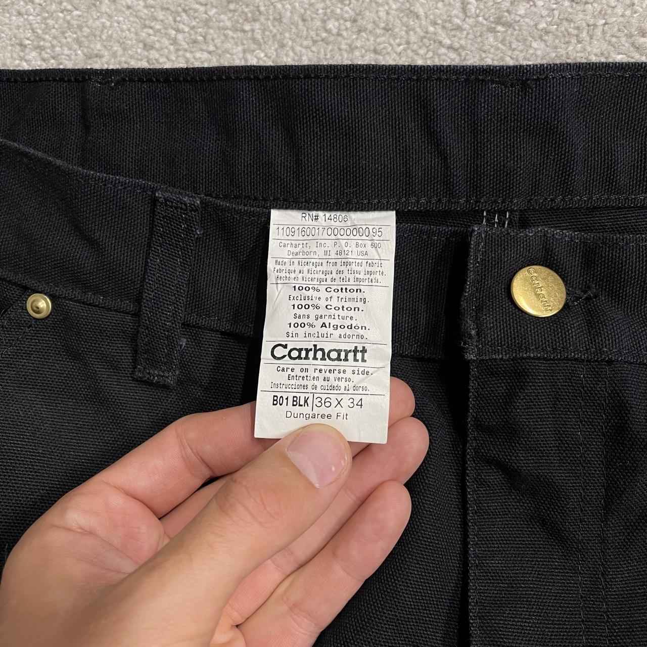 Carhartt double knee carpenter jeans y2k black Loose fit thick canvas skate cargo work pants