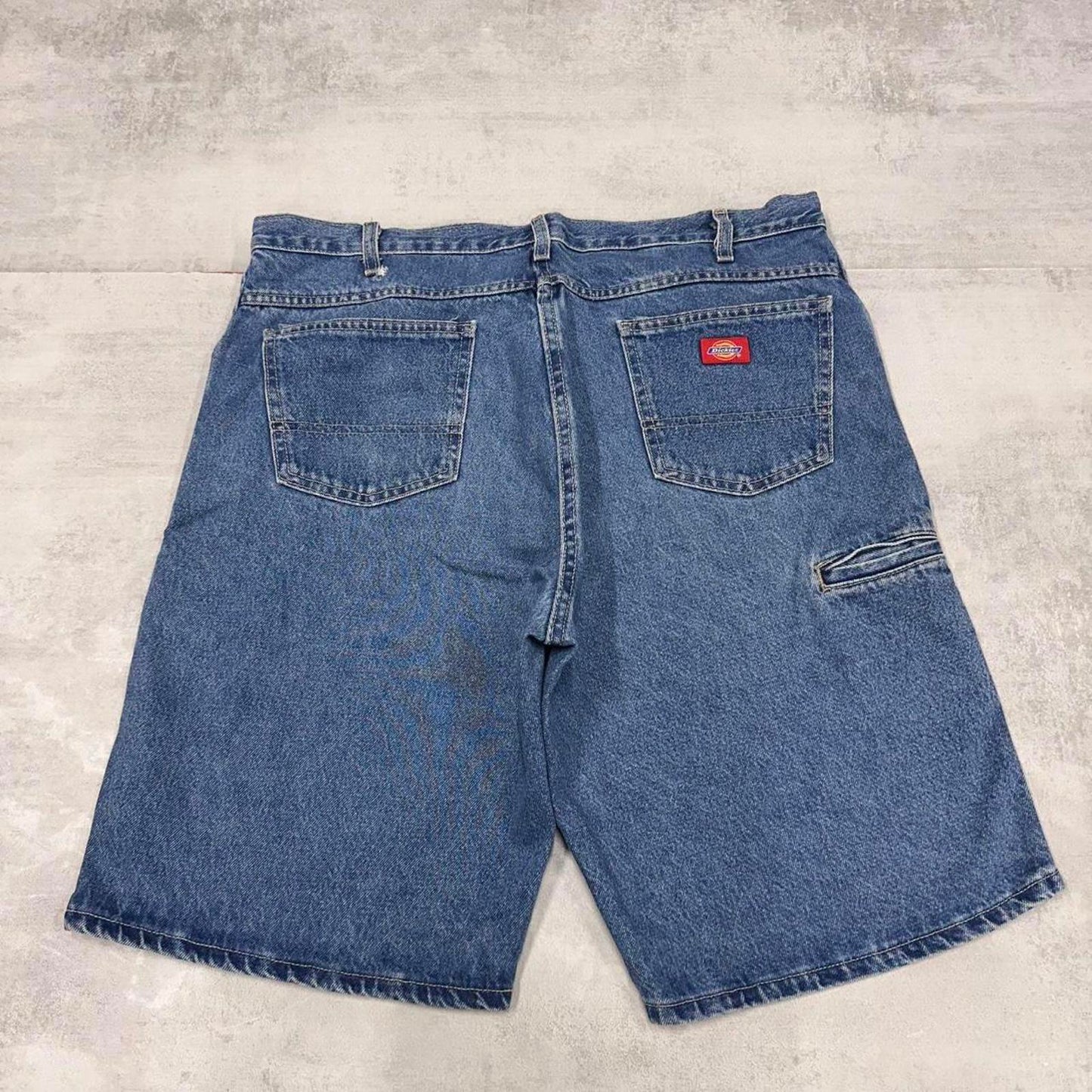 Mens baggy Dickies carpenter Jorts W38 blue loose denim 90s style cargo skater shorts