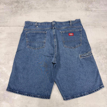 Mens baggy Dickies carpenter Jorts W38 blue loose denim 90s style cargo skater shorts