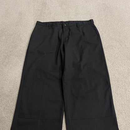 Dickies baggy double knee pants black W38L32 Loose fit chino skate work trousers