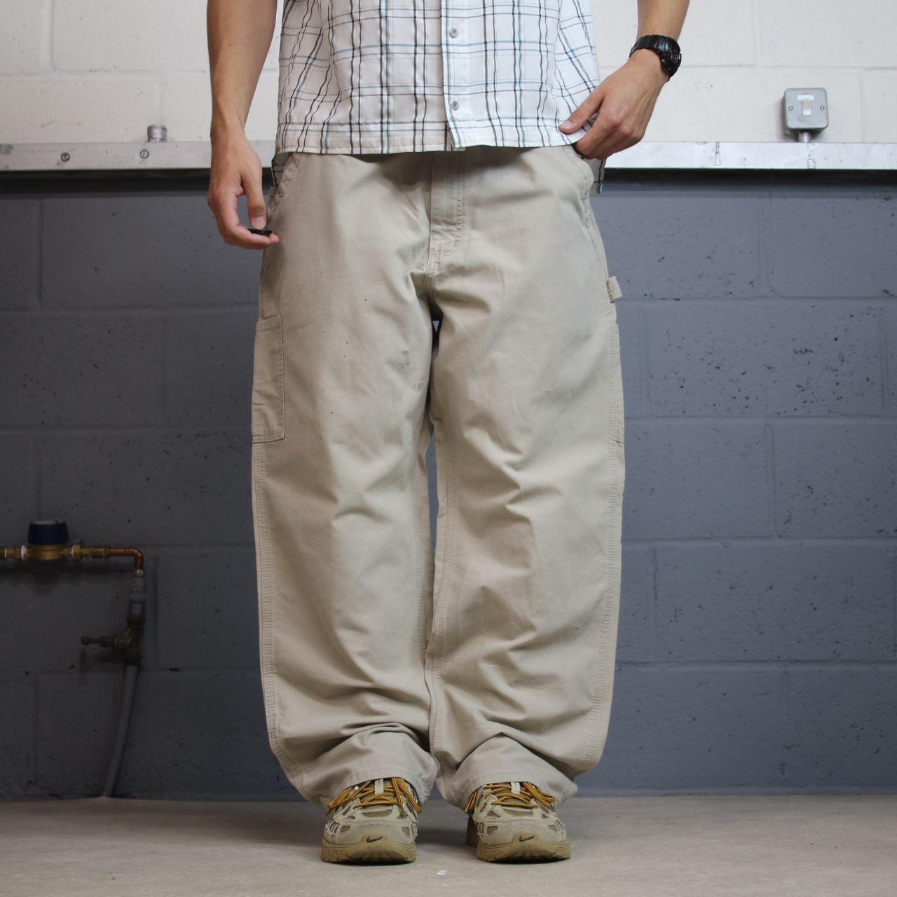 Carhartt baggy carpenter pants Y2K beige Loose fit skater cargo work pants utility
