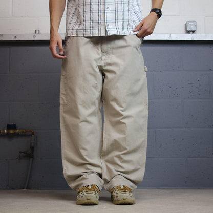 Carhartt baggy carpenter pants Y2K beige Loose fit skater cargo work pants utility